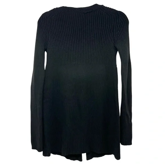 Theory Black Wool Cashmere One Button Longline Women's Cardigan Sweater Small - Picture 3 of 11